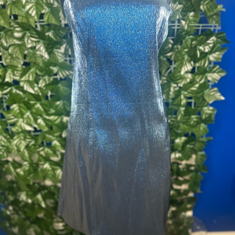 Elegant Blue Sleeveless Dress